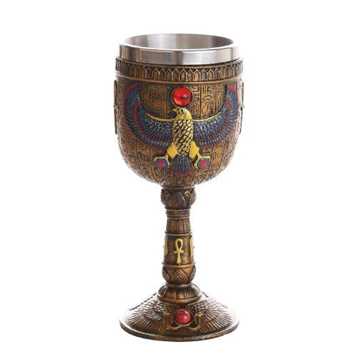 Pacific Giftware Ancient Egyptian Winged Horus Falcon Ceremonial Chalice Cup 7oz Wine Goblet