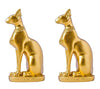 EASCHEER Egyptian Cat Goddess Bastet Statue 2PCS Collectibles Figurine Animal Statues Egyptian Décor(4.2 inches Gold)