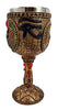 Ebros Ancient Egyptian Wine Goblet In Golden Hieroglyphic Design With Gods Of Egypt Face 6oz 7"Tall (Winged Scarab)